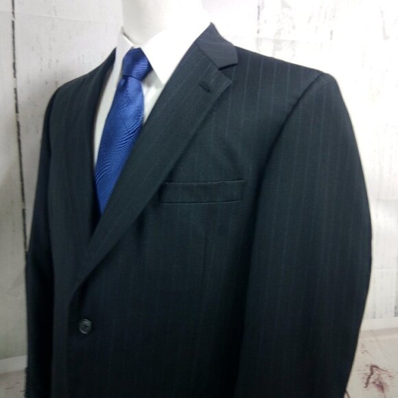 Jos A Bank Suit Blazer Sports Coat Blue Striped - Picture 5 of 11